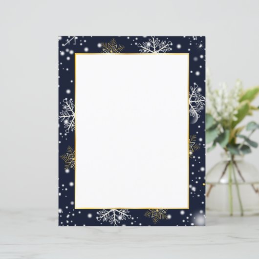 Snowflakes kerstpapier (Staand voorkant)