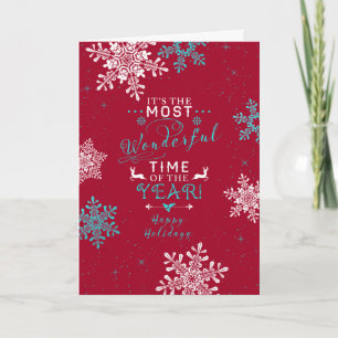 Snowflakes Kerstrode Turquoise het meest wonderbaa Feestdagen Kaart