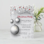 Snowflakes, Kogels, Bieg Bedrijfs kerstfeest Kaart (Staand voorkant)