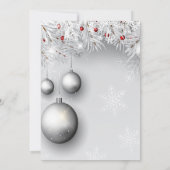 Snowflakes, Kogels, Bieg Bedrijfs kerstfeest Kaart (Achterkant)