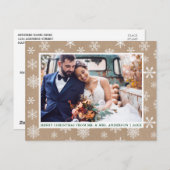 Snowflakes Kraft Briefkaart (Voorkant / Achterkant)