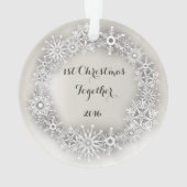Snowflakes Krans Gepersonaliseerde Kerst Ornament (achterkant)