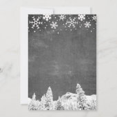 Snowflakes krijtbord winterbos bruiloft kaart (Achterkant)
