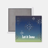 Snowflakes - Laat het sneeuwen Magneet (Voorkant / Achterkant)