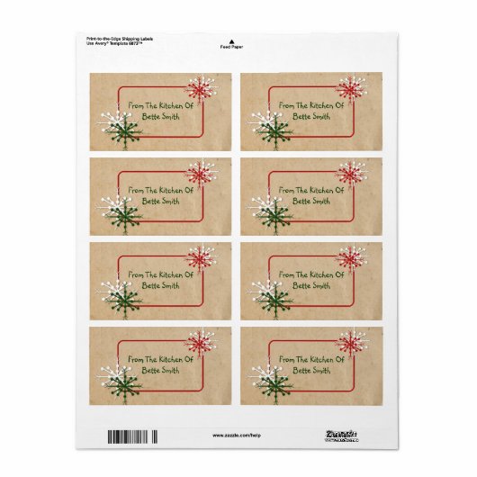 Snowflakes Label (Full Sheet)