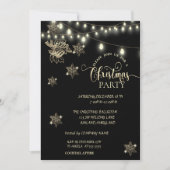 Snowflakes, lampjes, Bell Company Kerstparty Kaart (Voorkant)