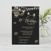 Snowflakes, lampjes, Bell Company Kerstparty Kaart (Staand voorkant)