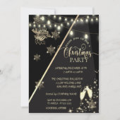 Snowflakes, lampjes, kerstfeest voor glasbedrijf kaart (Voorkant)