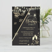 Snowflakes, lampjes, kerstfeest voor glasbedrijf kaart (Staand voorkant)