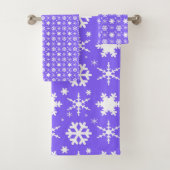 Snowflakes Lavender Bad Handdoek (Insitu)