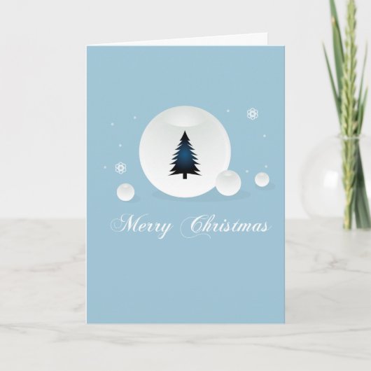 Snowflakes Light Blue Feestdagen Kaart (Voorkant)