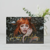 Snowflakes Light & Photo(s) Holiday Folie Uitnodiging (Staand Voorkant)