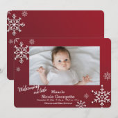 Snowflakes Lijst Fotoaankondiging Aankondiging (Voorkant / Achterkant)