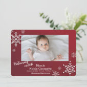Snowflakes Lijst Fotoaankondiging Aankondiging (Staand voorkant)