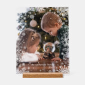 Snowflakes Lijst gepersonaliseerde foto Acryl Bord (Voorkant)