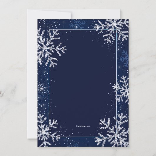 Snowflakes Lijst Invitation Kaart (Achterkant)