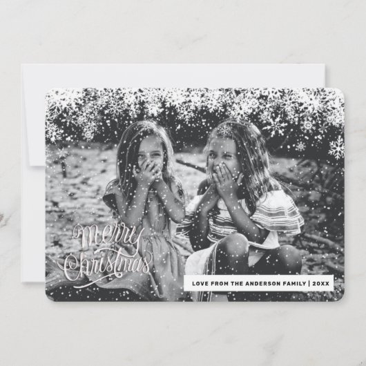 Snowflakes lijst Merry Kerstfeestdag Feestdagenkaart (Voorkant)