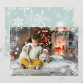 Snowflakes Lijst Overlay Kerst Feestdagenkaart (Voorkant / Achterkant)