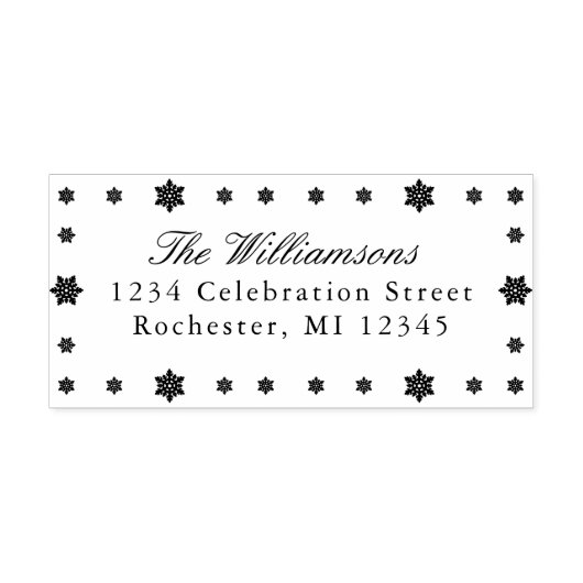Snowflakes lijst Vakantie retour adres Zelfinktende Stempel (Design)