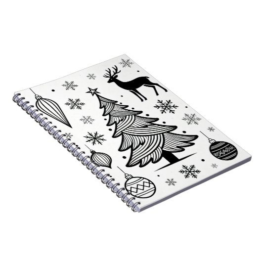 Snowflakes Line Art Notebook Notitieboek (Rechterzijde)