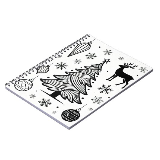 Snowflakes Line Art Notebook Notitieboek (Linkerzijde)