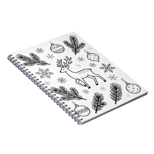  Snowflakes Line Art Notebook Notitieboek (Rechterzijde)