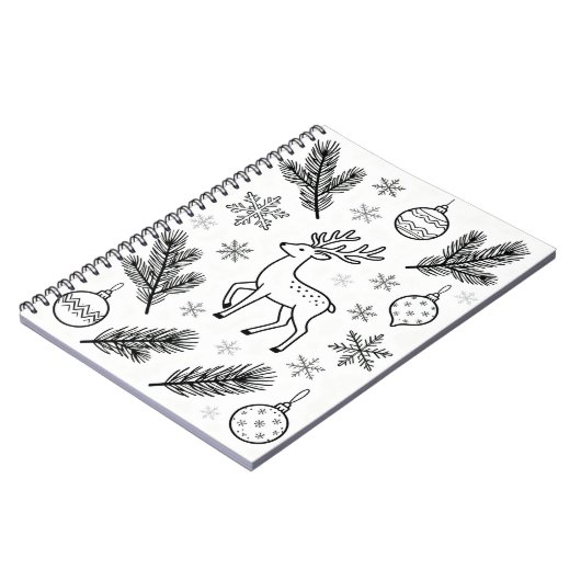 Snowflakes Line Art Notebook Notitieboek (Linkerzijde)
