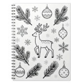 Snowflakes Line Art Notebook Notitieboek (Voorkant)