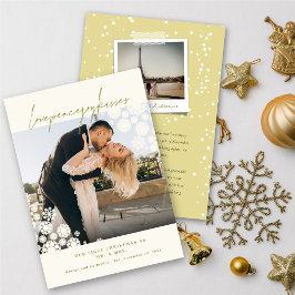 Snowflakes Love Peace Joy Kisses Photo Wedding Feestdagenkaart