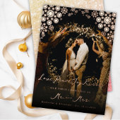 Snowflakes Love Peace Joy Kisses Photo Wedding Folie Feestdagenkaart