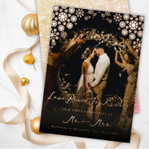 Snowflakes Love Peace Joy Kisses Photo Wedding
