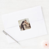 Snowflakes Love Peace Joy Kisses Photo Wedding Vierkante Sticker (Envelop)