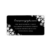 Snowflakes Love Peace Joy Kisses Weddenschap Etiket (Voorkant)