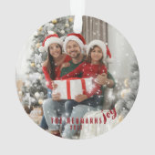 Snowflakes maakt feestelijke fotokeramiek of ornament (achterkant)