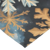 Snowflakes Magic Christmas Black Gold Blue Tafelkleed (Gekanteld)