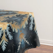 Snowflakes Magic Christmas Black Gold Blue Tafelkleed (Voorbeeld)