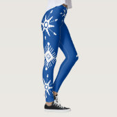Snowflakes mengen geometrisch blauw leggings (Rechts)