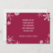 Snowflakes Merry kerst Aangepaste foto Feestdagenkaart (Achterkant)