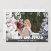 Snowflakes Merry-kerstfoto Feestdagenkaart (Voorkant)