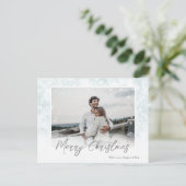 Snowflakes Merry Kerstmis 1 Foto Briefkaart (Staand voorkant)