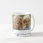 Snowflakes Merry Kerstmis Mok grootouders (Voorkant rechts)