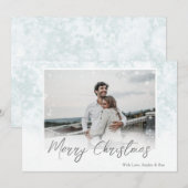 Snowflakes Merry Kerstmis One Photo Holiday Card Aankondiging (Voorkant / Achterkant)