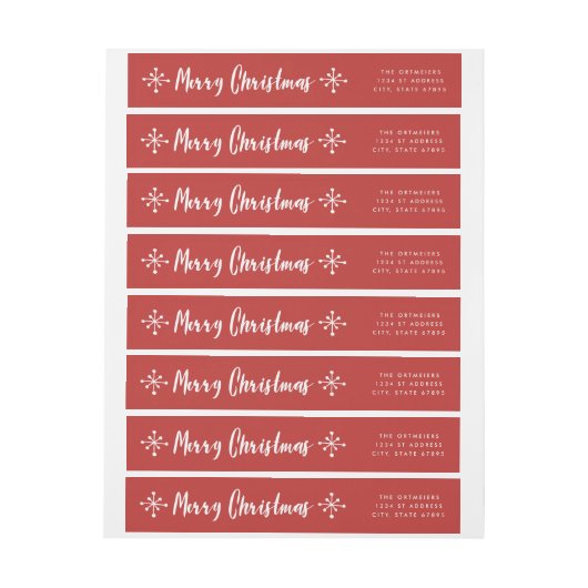 Snowflakes Merry Kerstwrap rond etiketten (Vel)