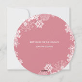 Snowflakes Merry Script | Vakantieknopkaart Feestdagenkaart (Achterkant)