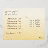 Snowflakes met fijne kerst elegant script, groen folie feestdagen briefkaart (Achterkant)