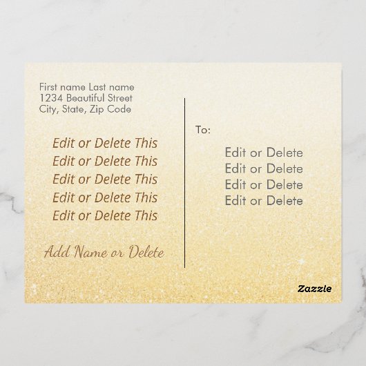 Snowflakes met fijne kerst elegant script, groen folie feestdagen briefkaart (Achterkant)