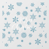 Snowflakes met handgeschreven tekst voor fijne ker raamsticker (Vel)