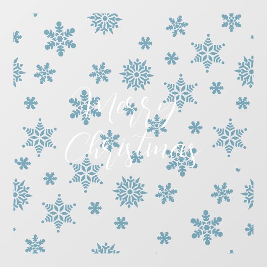 Snowflakes met handgeschreven tekst voor fijne ker raamsticker (Vel)