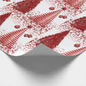 Snowflakes met rode en witte kerstbomen cadeaupapier (Hoek)