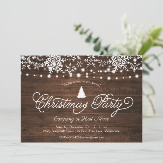 Snowflakes met roestvrij kerstfeest kaart (Staand voorkant)